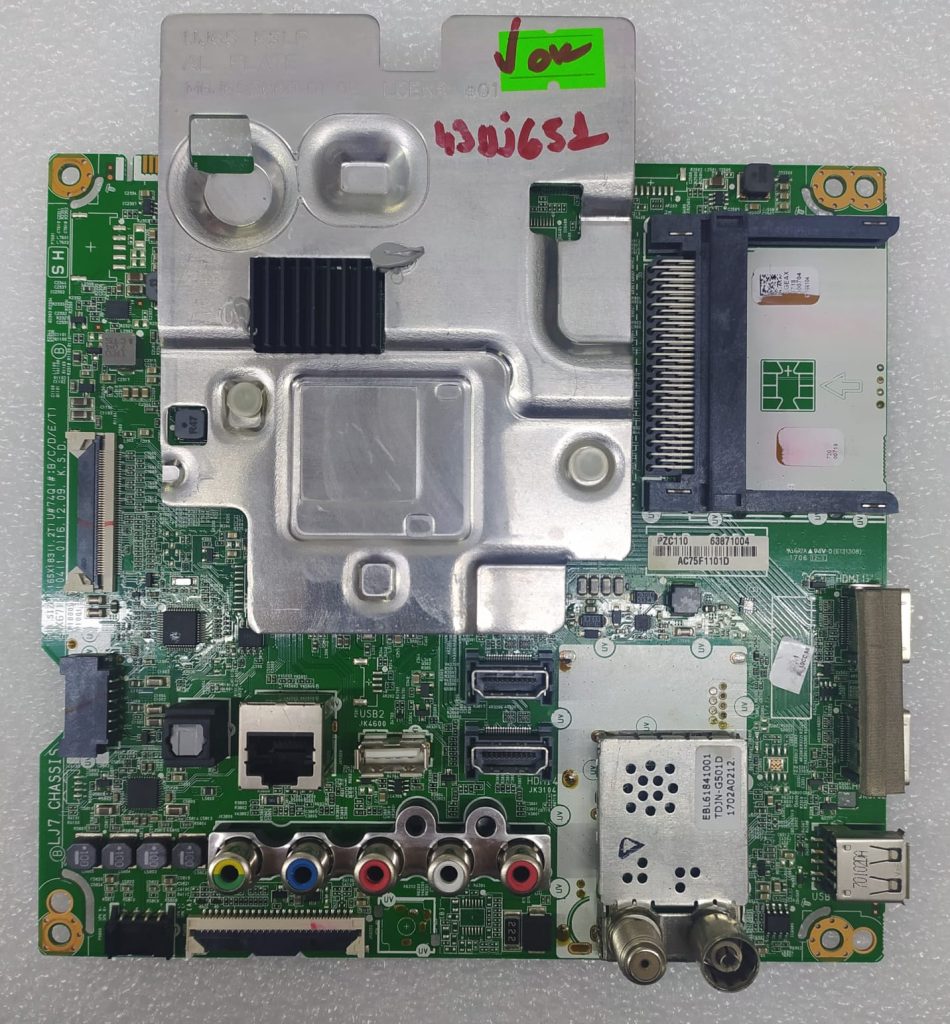 LG 43UJ651 televizyon anakartı EAX67166104 63871004 EBL61841001 LG TV anakart
